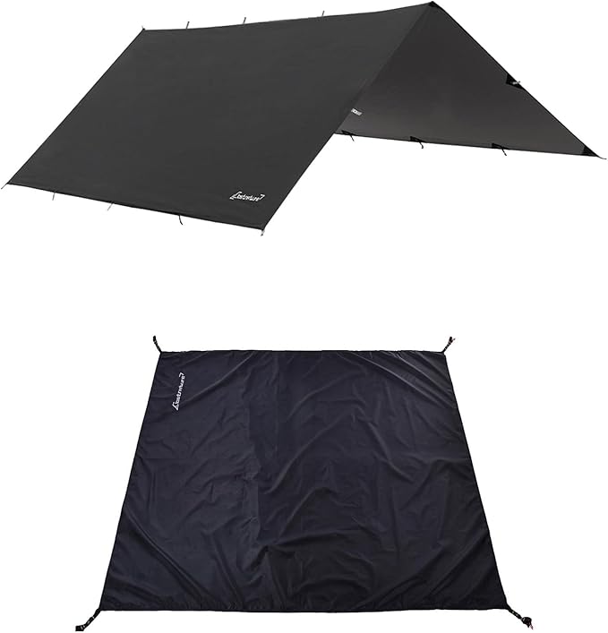 Clostnature Camping Tarp for Tent- 86x59 Tent Footprint with 120x115 Ultralight Hammock Rain Fly, Heavy Duty Tent Floor Sa...