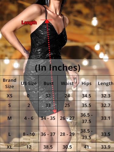 Kaei&Shi Sequin Mini Dress,V Neck Spaghetti Strap Sparkly Prom Dresses for Women,Sexy Birthday Outfit HOCO Cocktail Nye Party
