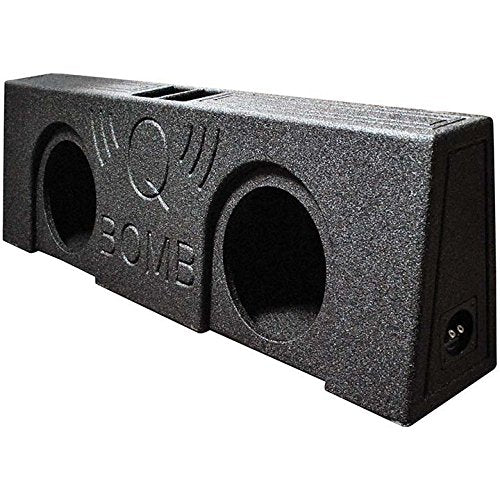Q Power QBTRUCK210V Dual 10" Vented Subwoofer Box - Empty Behind Seat Mount, Durable Material