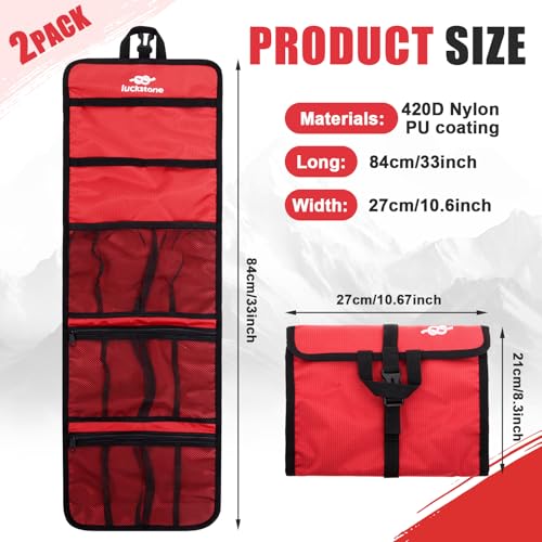 SATINIOR 2 Pack Climbing Quickdraw Hanging Storage Bag, Carabiner Hook Gear Equipment Parts Collections, Foldable Binding ...