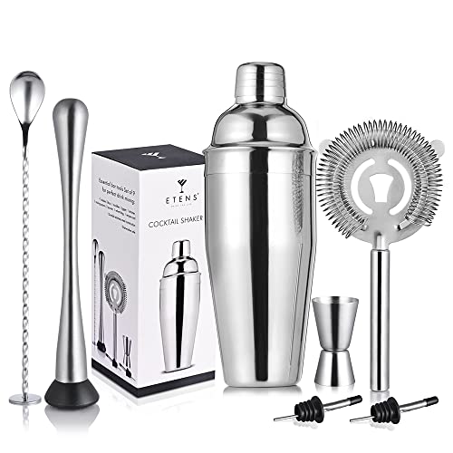 Etens Cocktail Shaker Set & Bar Kit – 24 oz Stainless Steel Drink Mixer Martini Shaker for Bartender – Complete Cocktail K...