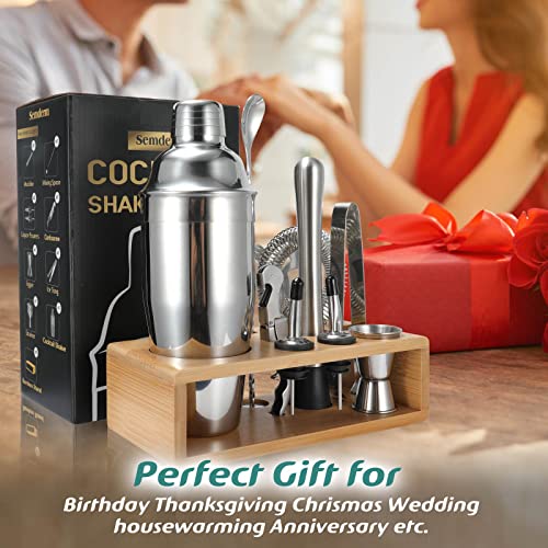Cocktail Shaker Set, Mixology Bartender Kit 10-Piece Bar Tools Set with Stylish Bamboo Stand, Bar kit: Martini Shaker Mudd...