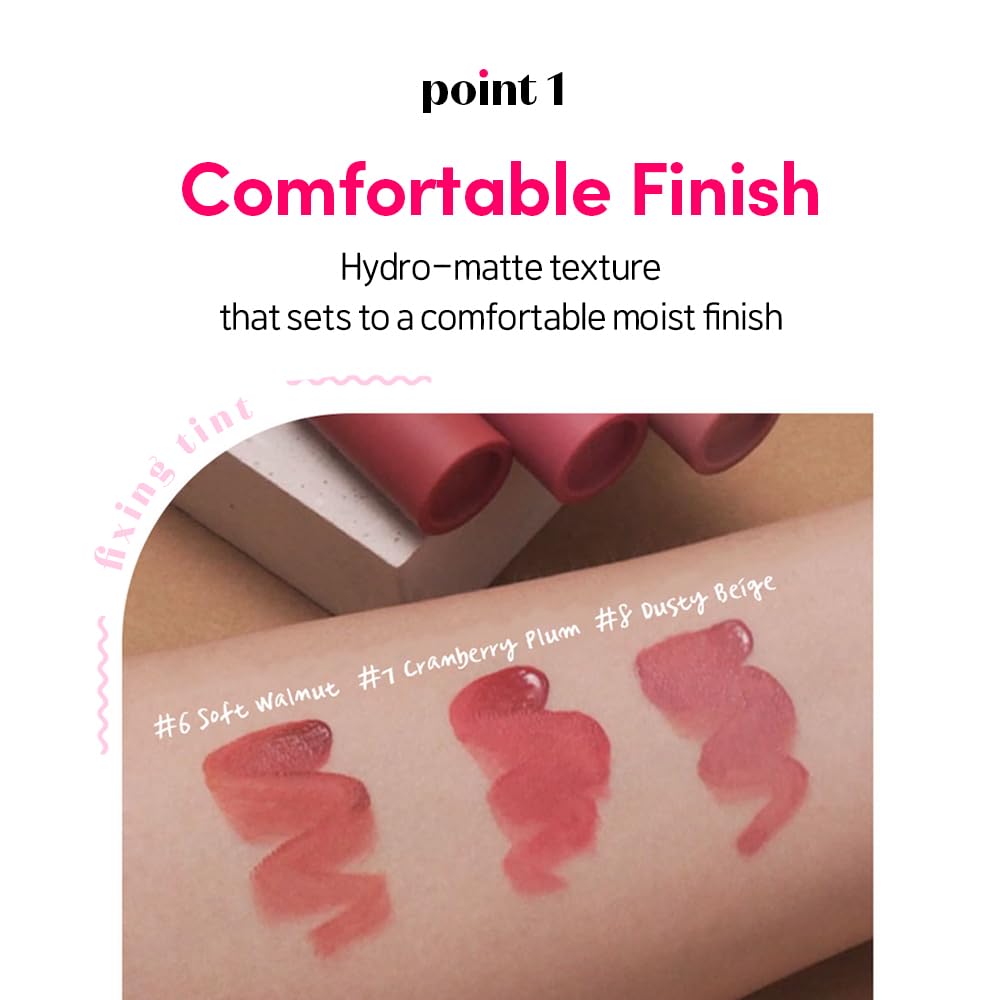 ETUDE Fixing Tint #03 Mellow Peach (4g) | Long Lasting High Pigmented Liquid Lipstick | Waterproof Lightweight Matte Finish Lip