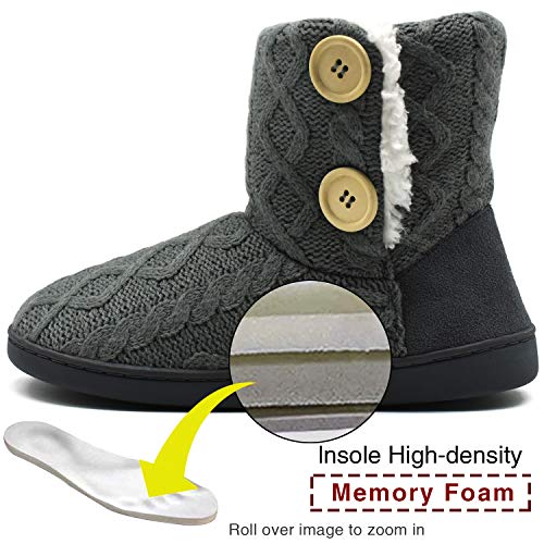 ONCAI Women's Slippers Comfort Knit Boots Winter Warm Outdoor Indoor Shoes