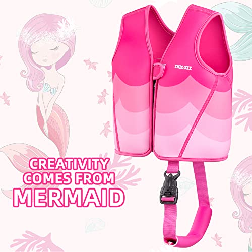 INIGGII Toddler Swim Vest, Swim Jacket for Kids, Infant Swim Trainer Vest with Adjustable Safety Strap