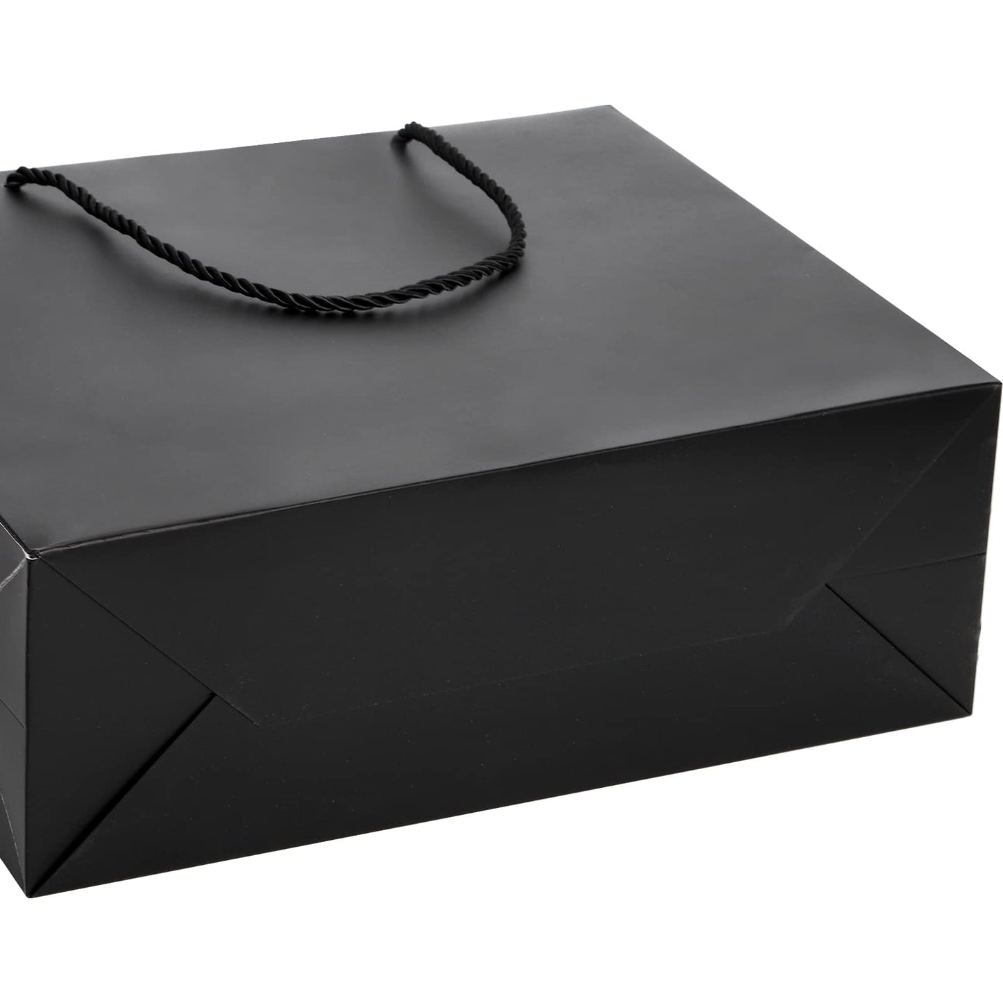 Lyellfe 30 Pack Black Gift Bags, Heavy Duty Kraft Paper Bag with Handle, Luxury Waterproof Shopping Bag, Retail Merchandise Bags for Birthday, Wedding, Christmas, S, M, L