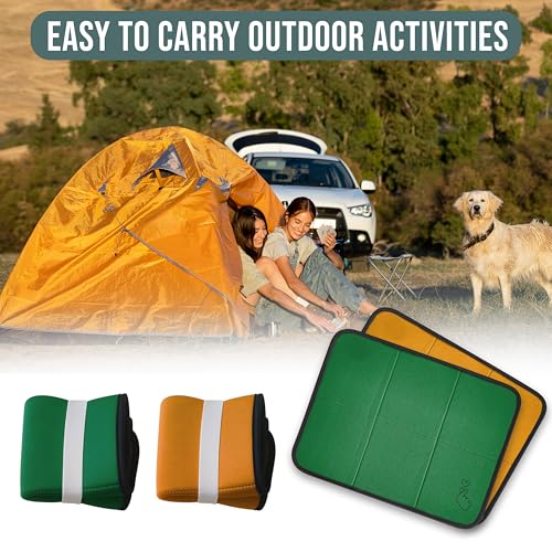 2 Pack Neoprene Portable Lightweight Mini Folding Mat - Waterproof Soft Cushion - Moisture Proof Design for Comfort - Foam...