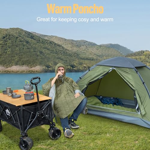 Night Cat Sleeping Bag with Internal-Frame Hiking Backpack 30L for Adults Ultralight Wearable Quilt 3 Seasons Suitable for...