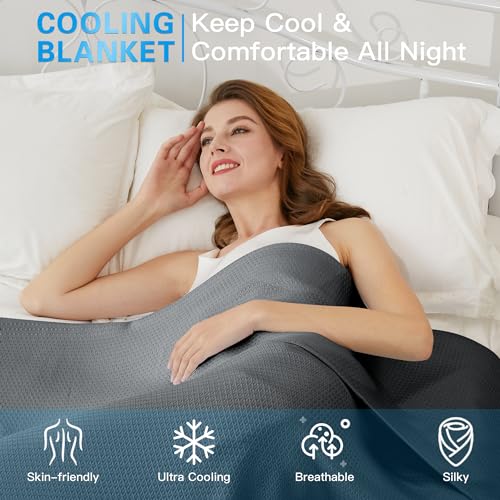 AmyHomie Cooling Blanket, 100% Rayon Derived from Bamboo, Cool Summer Blanket for Hot Sleepers, Soft Comfy Lightweight Bla...