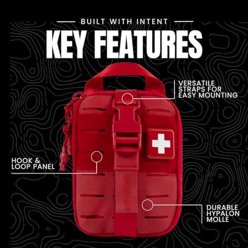 My Medic Sidekick Pro - Camping Hiking and Backpacking First Aid Kit - 70 Items with Tourniquet - HSA and FSA Eligible - S...
