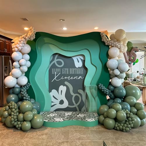 Sage Green and Gold Balloons, Pastel Sage Gold Party Balloons, Eucalyptus Olive Mint Green Biodegradable Balloon for Baby ...