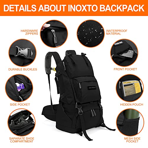 INOXTO 35L/40L Hiking Backpack, Camping Backpack with Waterproof Rain Cover for Men, Outdoor Sport Travel Daypack for Clim...