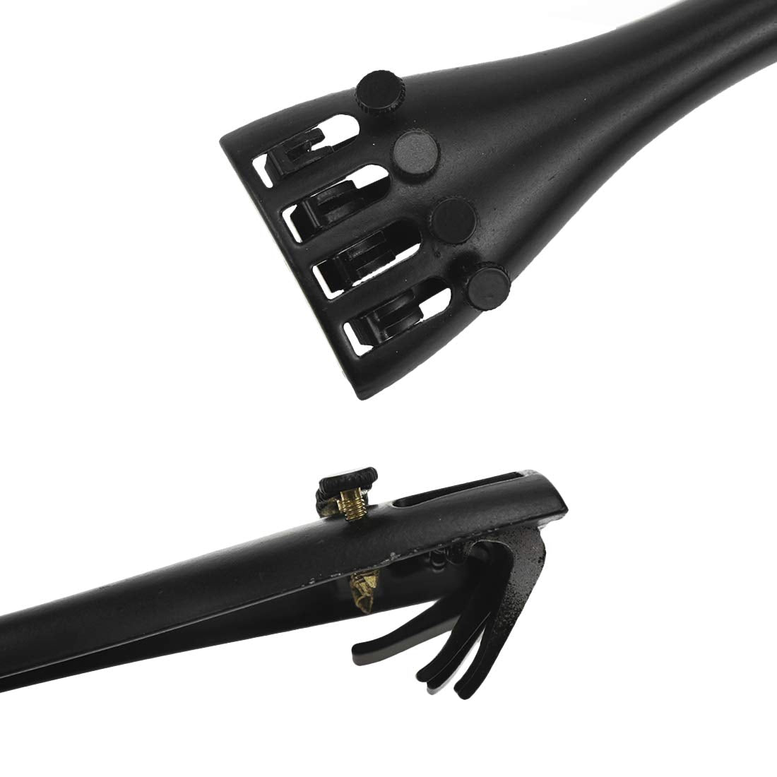 Xiaoyztan 1/2 Violin Tailpiece, Aluminum Alloy Violin Black Tail Piece Built With 4 Pcs Fine Tuners