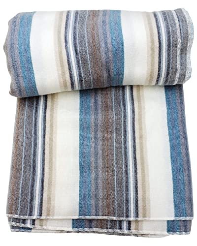 DAVLINA, Alpaca Wool Throw Blanket | Super Soft, Lightweight, Breathable and Hypoallergenic | Non-Itchy or Scratchy (Blue ...