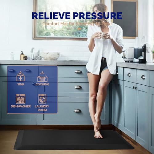 FEATOL Anti Fatigue Mat for Standing, 9/10 Extra Thick Ergonomic Standing Desk Mat, Comfort & Durable Memory Foam Standing...