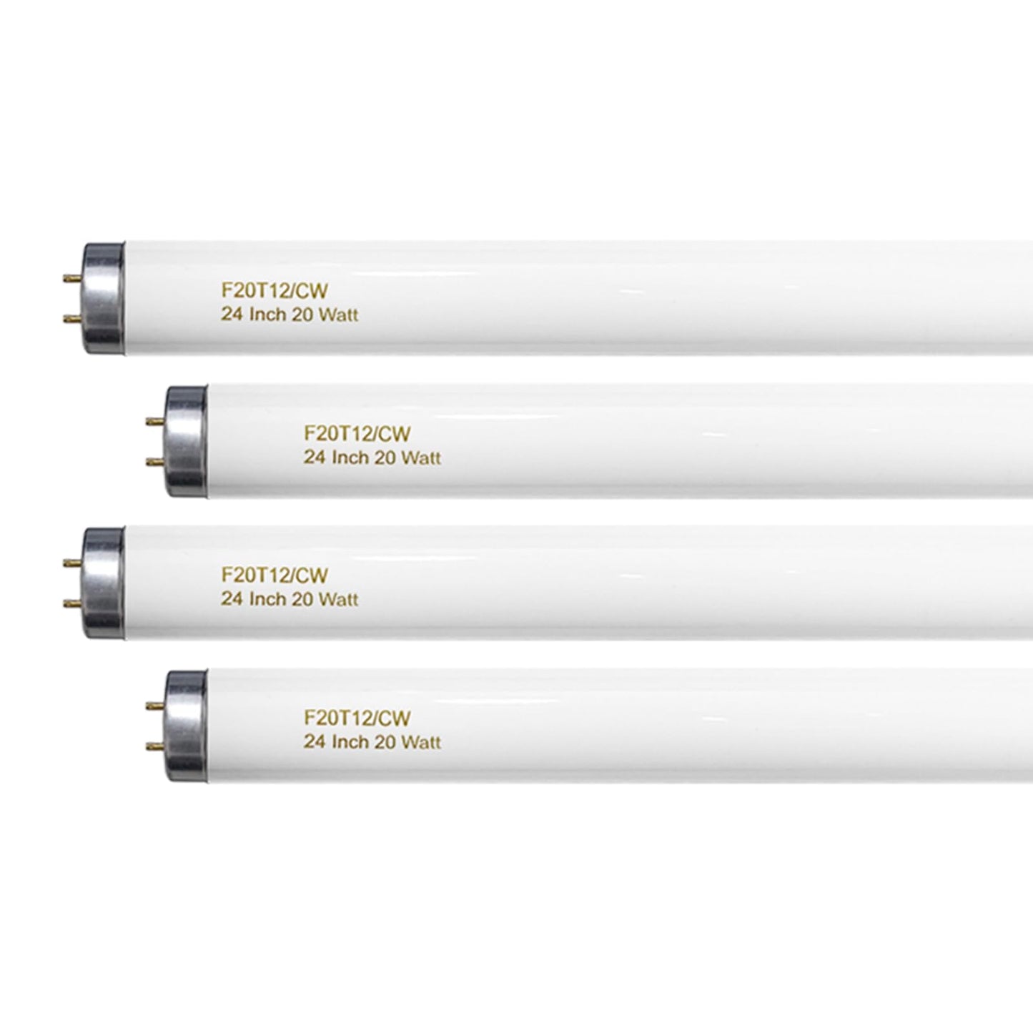 Konideke 24 Inch T12 Fluorescent Tube Light Bulb 20 Watt Cool White, F20T12/CW 4100K Replacement for F20T12/CW/ALTO, F20T12/CW/ECO, F20T12/SP41/ECO G13 Base 1200 Lumens 4 Counts