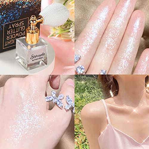 Etercycle Silver Body Glitter Spray, Shimmering Spray Powder Sparkle Powder, Cosmetic Shimmer Makeup Glitter for Hair and ...
