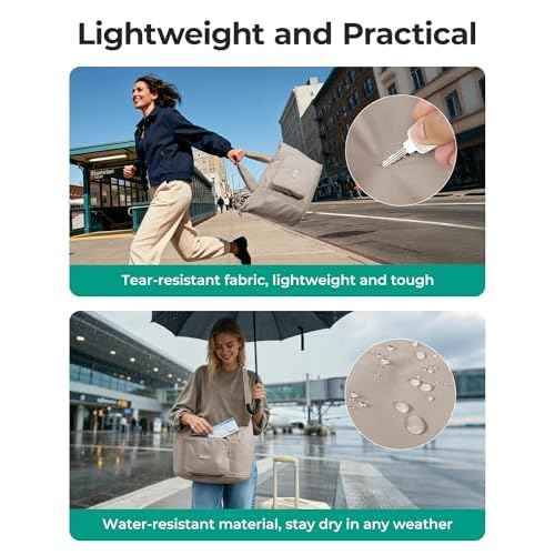 BAGSMART Foldable Travel Bag, 37L Duffle Bag for Travel, Expendable Carry on Weekender Duffel, Lightweight Personal Item Bag