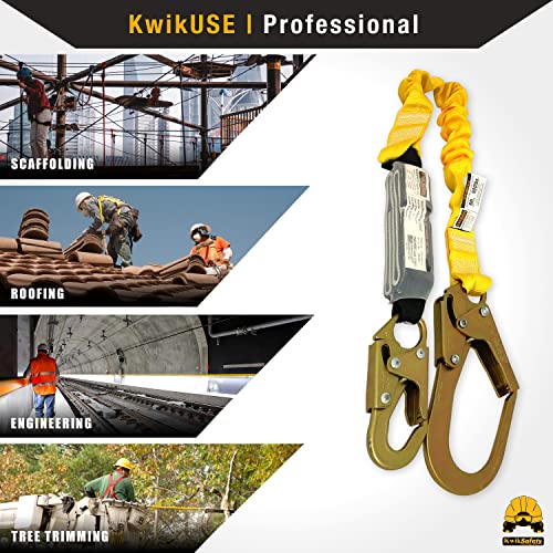 KwikSafety - Charlotte, NC - BOA [2 PACK] External Shock Absorber Single Leg 6ft Safety Lanyard OSHA ANSI Fall Protection ...