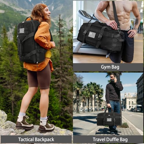 ETRONIK Gym Bags for Men Women, Carry On Luggage 22x14x9 Airline Approved, Tactical Duffle Bag with Shoe Compartment, 3 in...