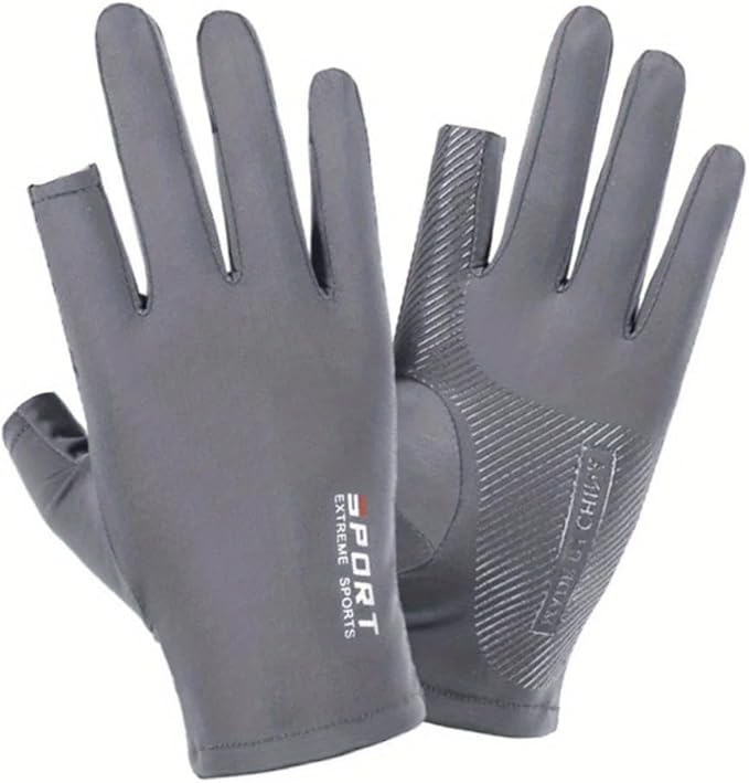 Ice Silk Halffinger Cycling Gloves for Men and Women Outdoor Sports Fitness Driving Fishing Highelastic Comfortable