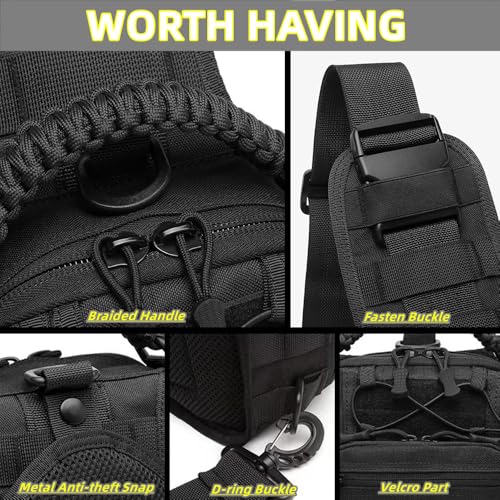 Vdones Tactical Sling Bag for Men Concealed Carry Crossbody Pack Gun Carry EDC BagMens Chest Pouch