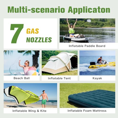 20PSI High Pressure Smart SUP Air Pump, Rechargeable Battery-Powered, Intelligent Dual Stage Inflation & Deflation,Auto-Of...