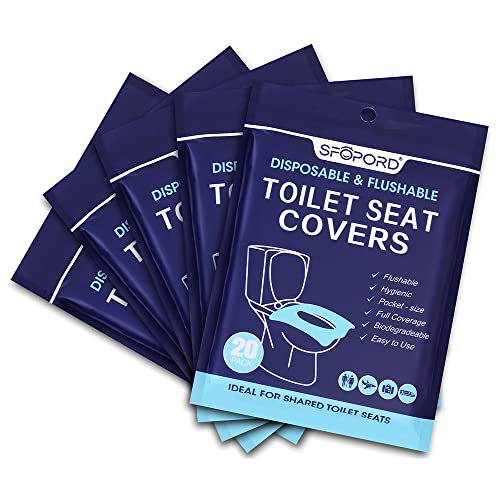 SFOPORD XL 100PCS Toilet Seat Covers Disposable - Flushable Paper Toilet Seat Cover is Travel Accessories, Travel Essentia...