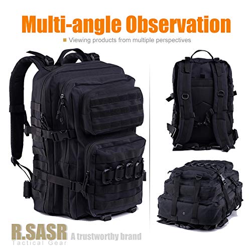 R.SASR Military Tactical Backpack 45L Large Tactical Backpack for Men, Hiking Rucksack With Bottle Holder