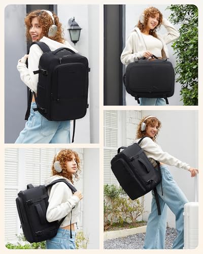LOVEVOOK Travel Backpack for Women & Men, 50L Large Carry On Backpack Airline Approved, TSA Personal Item Weekender Bag, W...