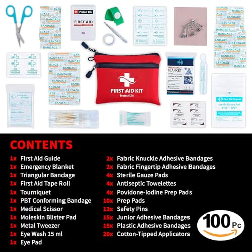 Protect Life Survival First Aid Kit for Home/Business, Camping Survival Kits | Mini Travel First Aid Kit | Camping Equipme...
