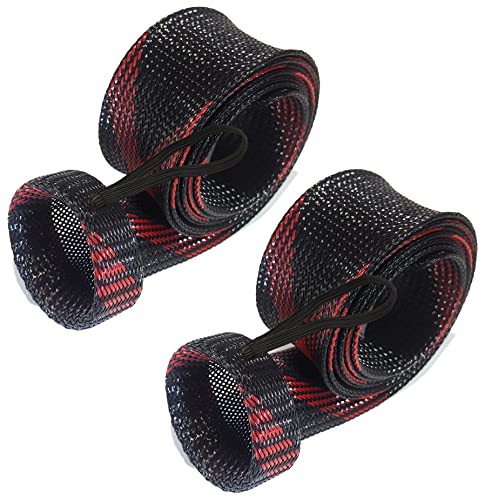 Reaction Tackle Rod Socks - Fishing Pole Sleeves and Covers for Baitcasting and Spinning Rods - Fits up to 7ft and 8ft Rod...