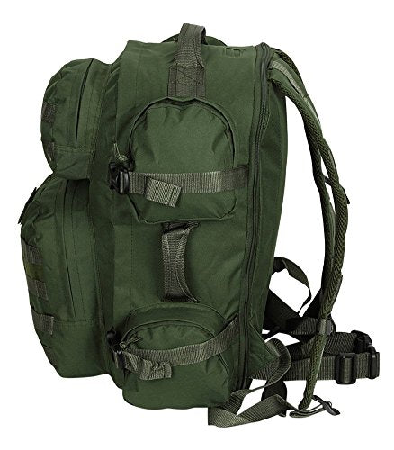 Men's Large OD Green Expandable Tactical Molle Hydration-Ready Backpack Daypack Bag