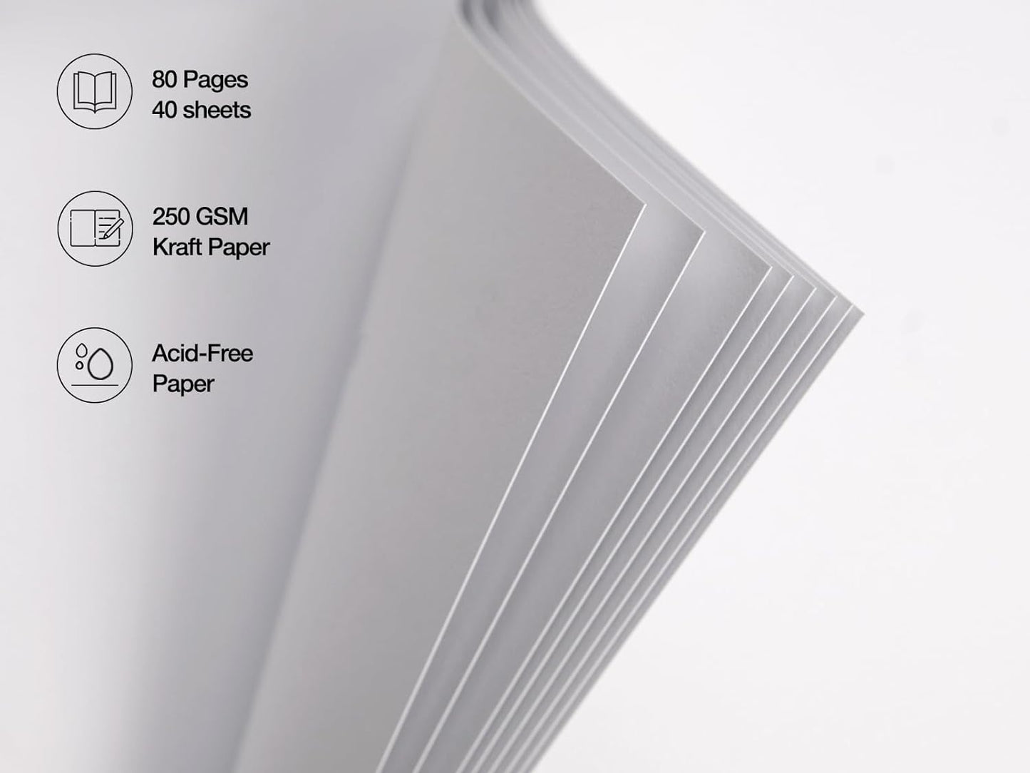 potricher 8 x 8 Inch DIY Scrapbook Photo Album 80 Pages Thick Kraft Blank White Paper Memory Book for Wedding and Anniversary Family (White, 8 Inch)