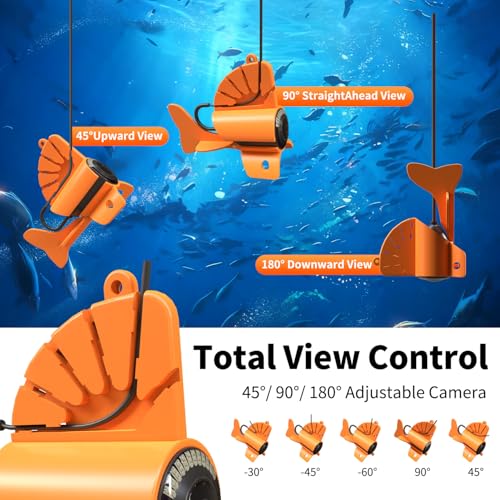 Underwater Fishing Camera,4.3 Inch HD Fishing Camera with 12 Infrared Night Vision Lights, Portable Fish Finder with 50ft ...