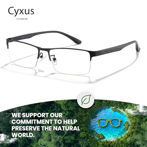 Cyxus Blue Light Blocking Glasses for Men Woman Semi Rim Computer Gaming Office Study Eyeglasses with UV Protection 8001