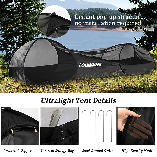 L RUNNZER Single Person Pop Up Tent, 1 Person Mosquito Net Tent