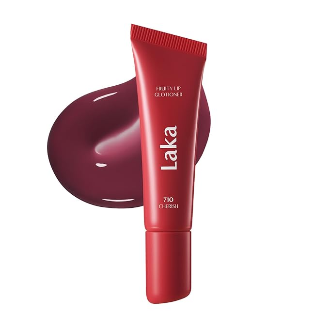 Laka Fruity Lip Glotioner, 10ml/0.33 fl.oz, Lip Gloss with High Shine Vivid Colors, Jelly tip for Hygienic & Easy Application, K-Beauty (#710 Cherish)