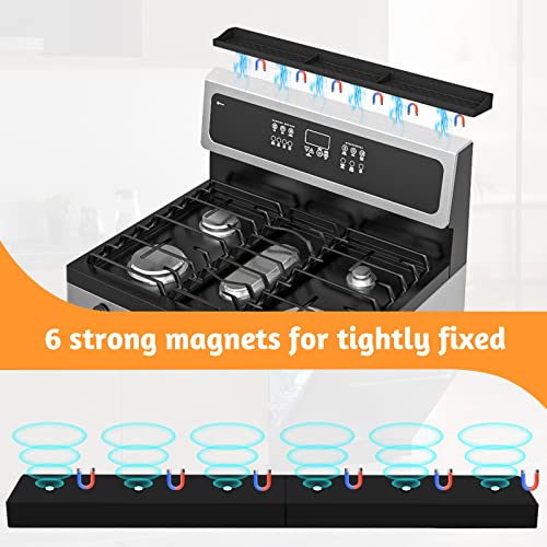 Foeacry 30 Inch Silicone Stove Top Shelf Magnetic for Kitchen Gadgets, Soft Flexible Strong Magnetic Heat Resistant Spice ...