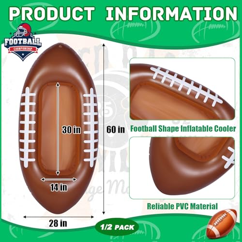 Deekin 60 x 27.5 Inch 1 Pcs Inflatable Football Beverage Cooler for Football Party Decoration Party Drink Cooler PVC Infla...