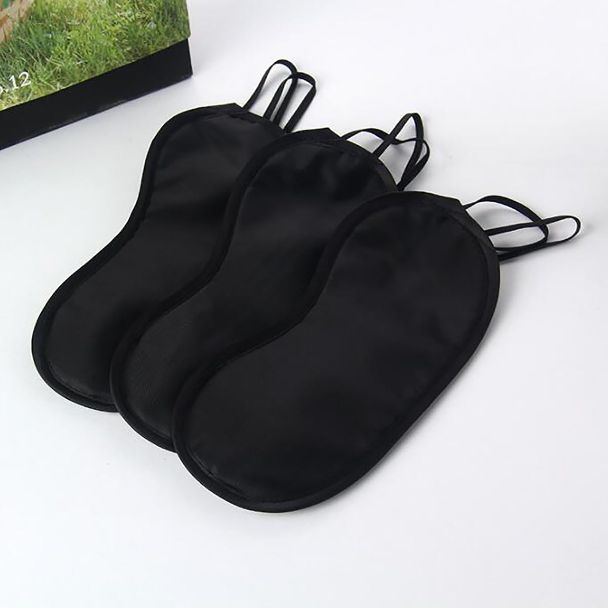 10 PCS Blindfold Eye Cover Sleep Mask Eye Masks Shade Cover for Team Building Games Party Night Blindfold with Adjustable Strap(Black)