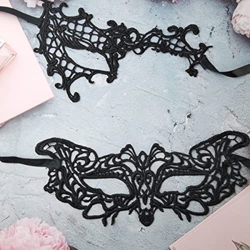 TIHOOD 30PCS Lace Mask Masquerade Venetian Eyemask Halloween Sexy Woman Lace Mask for Halloween Masquerade Carnival Party ...
