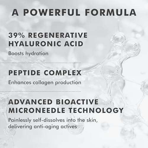 skyn ICELAND Dissolving Microneedle Under Eye Patches with 39% Hyaluronic Acid and Peptides, No Slip Overnight Eye Mask for Fine Lines, Wrinkles and Firming, Vegan, All Skin Types, 8 Pairs