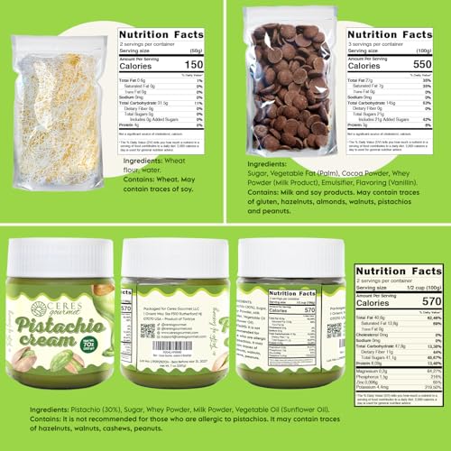 Dubai Chocolate Bar DIY Kit – Includes Mold, 12.3 oz Melting Wafers, 3.5 oz Kataifi, 7 oz Pistachio Spread – Gift Kit for ...