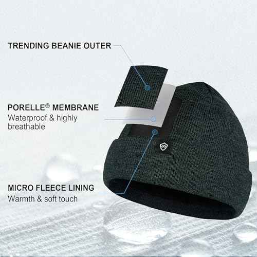 DexShell Waterproof Beanie for Men & Women, Windproof Thermal Winter Hat with Fleece Liner, Cuffed Knit Cap for Cold Weather
