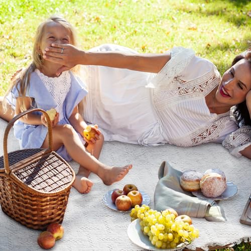 VitalCozy Waterproof Picnic Blankets Outdoor Blanket Foldable 2 in 1 Double Layer Sandproof Beach Mat with Carry Strap for...