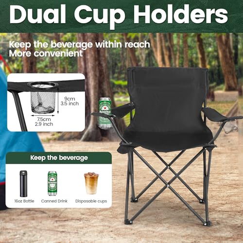 2 Pack Camping Chairs -Lightweight and Supportive Chairs for Adult and Lightweight Individuals - Compact, Durable, and Por...
