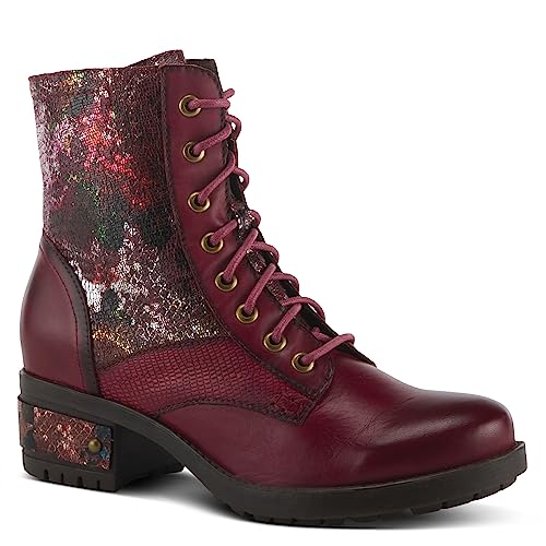 L'Artiste by Spring Step Marty Met Hand Painted Metallic Floral Ankle Boots for Women | Shoes for Women with Arch Support ...