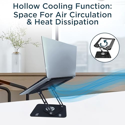 Uncaged Ergonomics Swivel Laptop Stand for Desk, Adjustable Computer iPad Stand for Desk w/ 360 Rotation, Portable Laptop ...