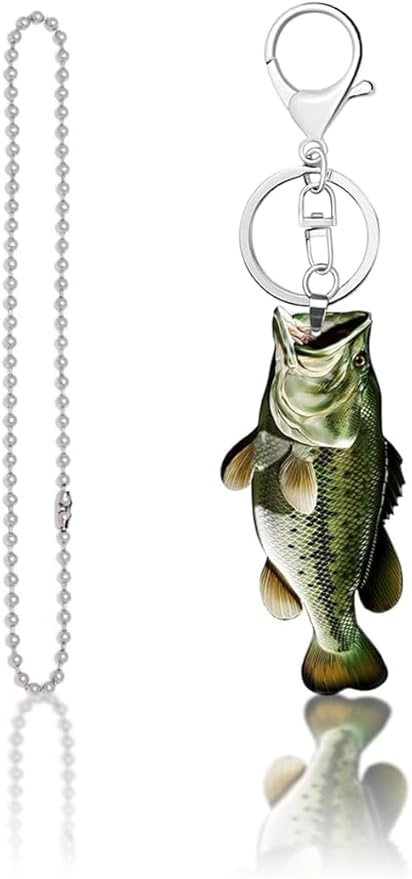 Mifoneix Fisherman Fishing Big Bass Creative 2d Flat Keychain Mother'S Day Gift Father's Day Gift